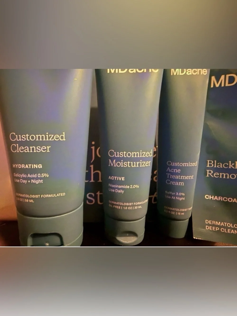 AMAZING Product MD Acne 4 piece set with charcoal blackhead removal strips #acne